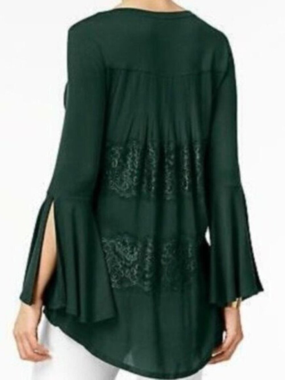 NWT Olivia & Grace Lace Back Tunic Top - Botanical Garden